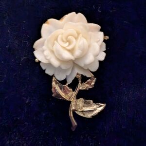 Vintage white celluloid flower